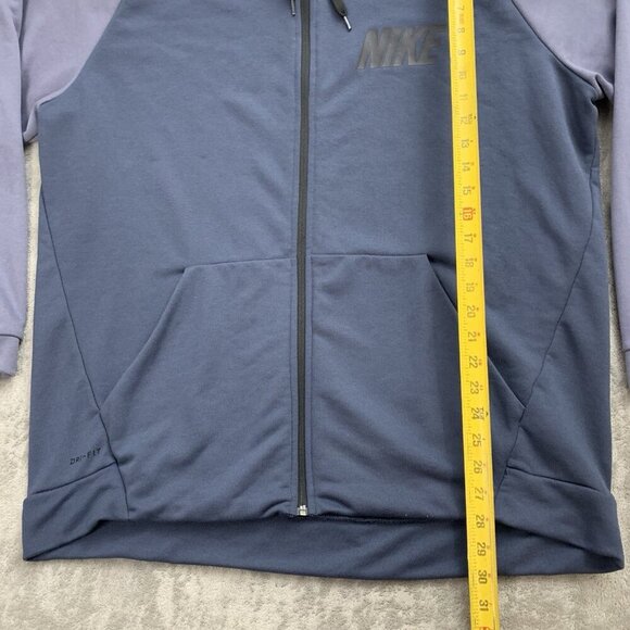 Nike Hoodie Mens Size 2XL Dry Essential Full Zip Jacket Blue 931792-471 Workout - Picture 2 of 8